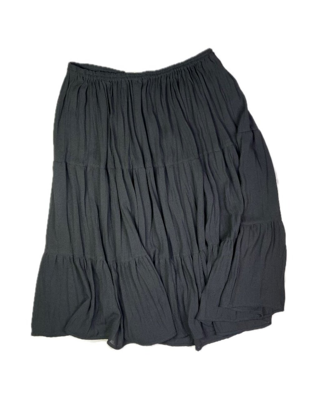 Vintage Yoakum Double D Ranch Plus Size 2X Pull-On Skirt Black Crinkled Maxi
